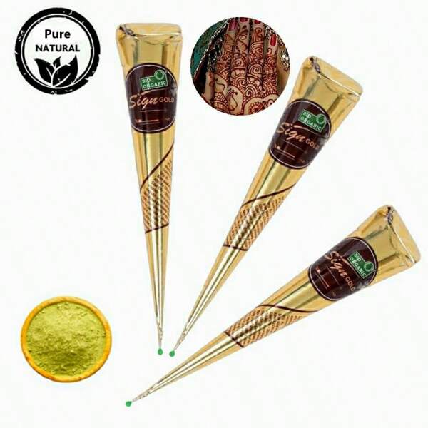 1pc 100% Natural Organic Brown Henna Paste, Brown & Red Henna Tattoo Paste, Temporary Tattoo, Semi-Permanent Henna Tattoo Paste, Waterproof Henna Paste Template For Body Art And Temporary Tattoos