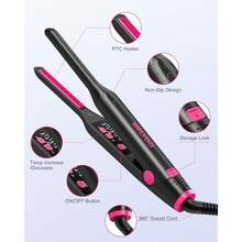 GEOXSSmall Flat Iron For Short Hair 3 10 Pencil Flat Iron With Adjustable Temp Mini Hair Straightener For Edges Pixie Cut And Bangs Tiny Hair Straightener With Floating Plates Auto Shut Offm9h7lf658 - as pic - View 5