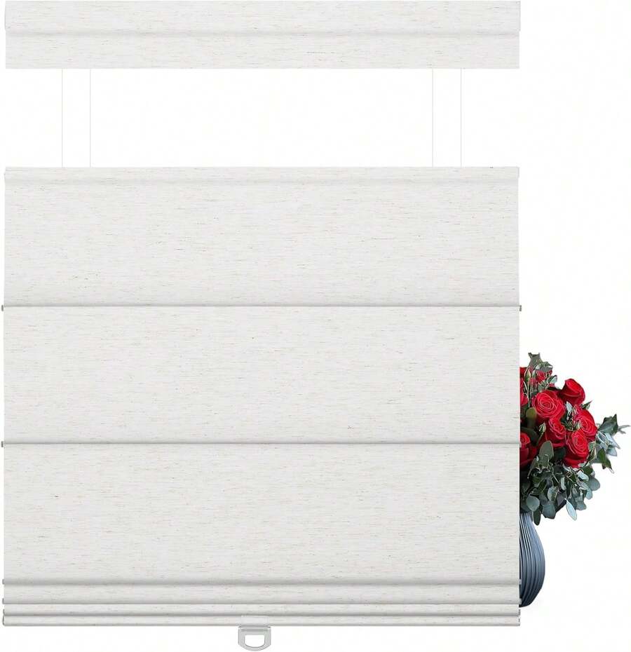 Top Down Bottom Up Roman Shades For Windows Blackout, Cordless Fabric Roman Blinds, Thermal Insulated Room Darkening Window Shades For Home Living Room Bedroom,Linen White,Custom Size - Mint Green - View 1