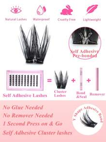 10 Rows 60 Clusters D Curl Pre-Glued Clusters Self-Adhesive Lashes, Y Shape Adhesive Band, DIY Eyelashes, Pre-Glued Eyelashes, Press On Lashes, Pre-Bonded Lashes, 10-16MM Lashes, Self-Adhesive Cluster Lashes, No Need Glue Lashes, Make Up At Home Eyelashes Extension, D Curl Lashes, Cluster Lashes, With Tweezers,Non Stick Tweezer