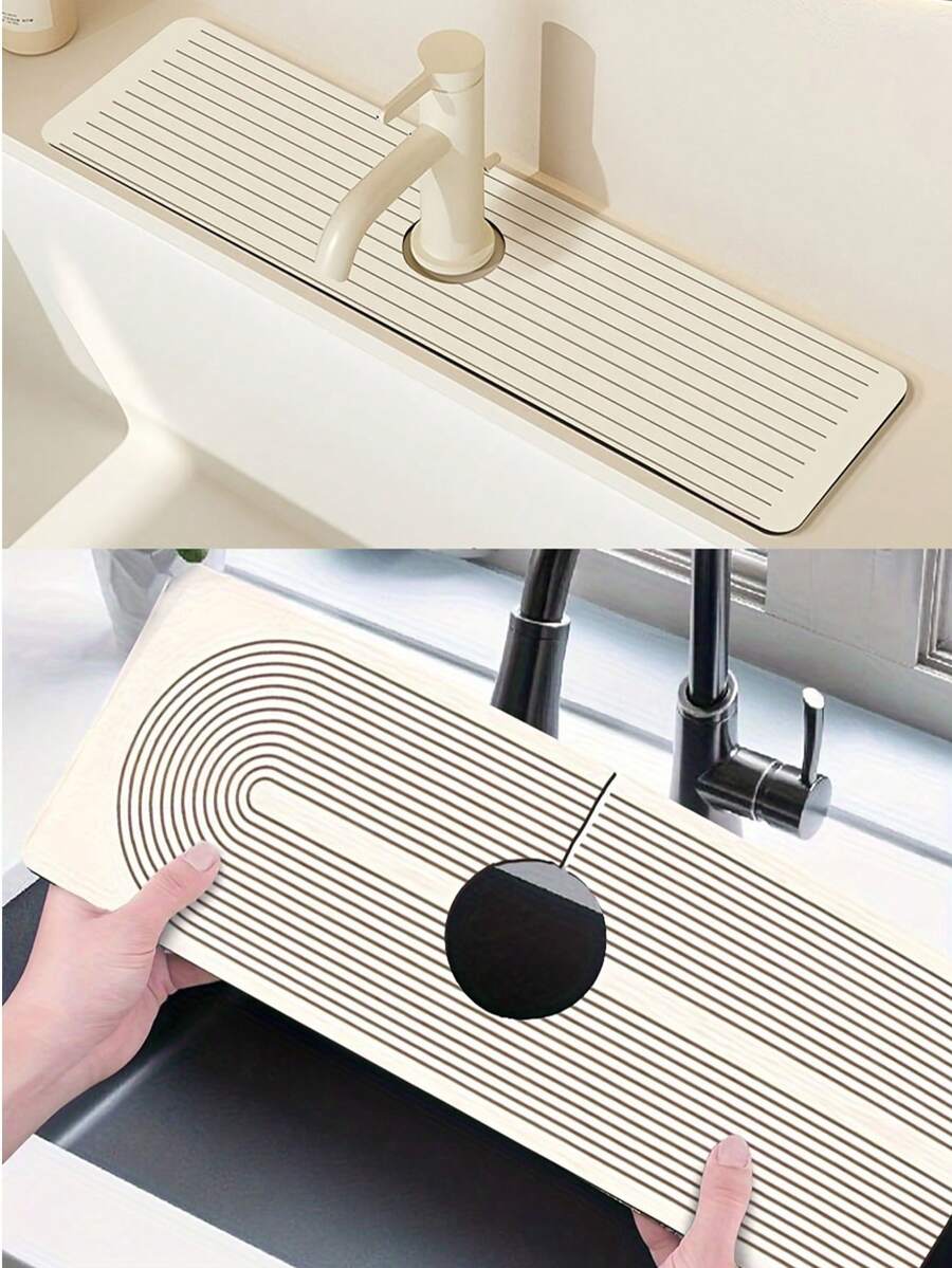 Thảm chùi chân vòi nước, Tấm lót vòi nước phong cách tối giản, Tăng cường cảm giác về chất lượng không gian, Thảm chùi chân vòi nước chống bắn, Thảm chùi chân vòi nước chống ẩm chống trượt, Phụ kiện mặt bàn bếp, Phụ kiện bàn bếp và bàn ăn, Bồn rửa, Thảm thấm hút chống ẩm, Thảm thoát nước giá để bát đĩa thấm hút, Thảm chống trượt thấm dầu đa chức năng - Nhiều màu - Xem 1