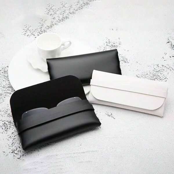 Handmade Leather Eyeglasses Case, Portable Glasses Bag, Sunglasses Pouch, Leather Eyeglass Storage Box (Random Color)