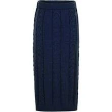 Conjunto de 2 piezas de falda larga de punto grueso trenzado y suéter de invierno para mujer - Marina de - Ver 3