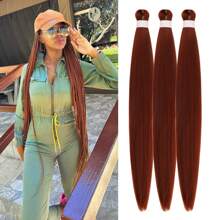 1/3/6 Packungen schwarzes Flechthaar, vorgespannt, knotenlos, Kanekalon Box Zöpfe, für Flechtarbeit vorgespannte lange gerade synthetische Zopfhaarverlängerungen für knotenlose Zöpfe