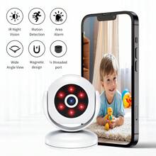 MERAIJIN Mini Camera Wireless Indoor Magnetic, 170Â° Wide Angle Motion Detection IR Night Vision Quad Screen Surveillance Magnetic Bracket Suitable For Pet/Baby/Nanny Monito