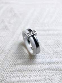 Xinguo 1 peça de joias elegantes, cerâmica branca, aço inoxidável, anéis de zircônia cúbica para mulheres, festa de casamento, caixa de presente para namoro
