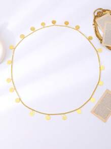 1 Stück arabische Luxus Frauen Hochzeits Umhänge Kette dekoriert mit vergoldeter Osmanisches Münzen Muster, Hochzeitsschmuck, Geburtstagsgeschenk für Frauen