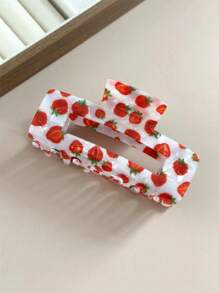 1Pc/2Pcs Women's Sweet Cute Colorful Strawberry Square Claw Clip | Ponytail & Updo Hair Accessory, Perfect For Daily Outings, Bohemian Elegant Style Fashion Hair Accessories Fashion Hair Clips