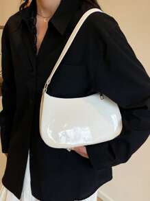 Bolso de hombro tipo tote de estilo minimalista y de moda, bolso de mano vintage retro, bolso de mano ligero y de alta calidad con cremallera, bolso baguette multifuncional de gran capacidad, estilo chic europeo y americano, adecuado para fiesta, viaje al trabajo, almacenamiento de cosméticos