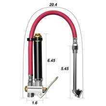 Tire Pressure Filler Handheld Car Tire Pressure Filler Fill Inflator Gauge Dual Chuck Hose Tool - Red - View 7