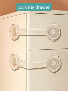 2/4pcs Safety Cupboard Door Lock, Anti-Pinch Drawer Lock, Safety Cabinet Locks, Proofing Latches, Anti-Pinch Drawer Locks, Transparent Lowered Safety Locks,For Fridge Cabinets Drawers Toilet Easy Install No Tools Needed, Adjustable Strap, Halloween, Valentine's Day, Christmas, Thanksgiving Gifts