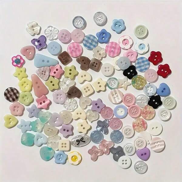 20pcs Assorted Colorful Buttons Set, Suitable For DIY Clothing, Sweaters And Craft Decoration (Random Style)