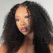 40 Inch Kinky Curly Wig Human Hair 13x4 Lace Front Wigs 200 Density Glueless Wigs Human Hair Pre Plucked 5x5 Glueless Brazilian Jerry Curly Wig Lace Frontal Wigs For Women Virgin Human Hair - Natural Black - 查看 2