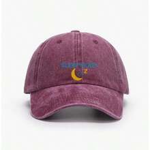 Vintage Washed Cap With "SLEEP MODE" And Moon Design | Chill Streetwear Hat For Lazy Days & Sunny Afternoons