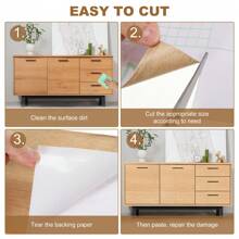 1pc 10cmx5m Self-Adhesive PVC Wallpaper Trim, Thickened Wood Grain Effect,Easy To Cut, With Wall Edge Guard For Living Room Bedroom Corner Decoration Door Frame, Window Sill, Baseboard & Wall Border Film Decorative Trim Sticker