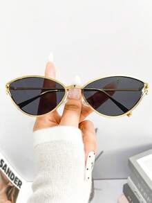 新款复古个性小框猫眼时尚眼镜男女款 Y2g 科技感街头风眼镜时尚百搭户外沙滩派对海洋镜片时尚眼镜 - 彩色 - 查看 14