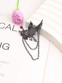 1 件游戏爱与深空 Sylus Crow 胸针哥特朋克风格立领外套和背包装饰角色扮演道具配饰女士胸针首饰礼物