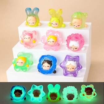 Cute SP Flower Girl, Cute Luminous Marine Life Meng Li DIY Live Resin Figurine Doll Desktop Luminous Small Ornament, Also A Christmas Gift