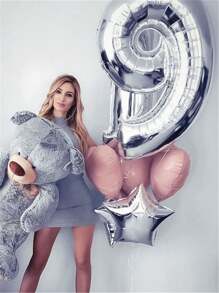 1 Set Oversized Number Balloons, 32-Inch Foil Balloons, Birthday Party Decorations, Adult Gift, Wedding Anniversary, Halloween, Christmas Decor, Large Number Aluminum Foil Balloons In Gold, Silver, Pink, Blue, Rose Gold, Red, Black