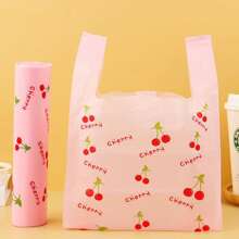 50 piezas - Bolsa de compras estampada de PE con asa, bolsa con diseño de hoja de arce, bolsa de lona con aguacate, bolsa de regalo con tulipanes rosas, bolsa de lona con cerezos, bolsa de plástico para empaquetar, bolsa para joyería, bolsa desechable y duradera para comestibles, apta para supermercados, restaurantes y uso diario, adecuada para la temporada de graduación, fiestas de cumpleaños, para el Día de la Madre y el Eid al-Adha