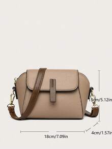 Yogodlns Túi đeo vai hình vỏ sò nhỏ cho nữ Túi đeo chéo có nắp - Màu Khaki - Xem 8