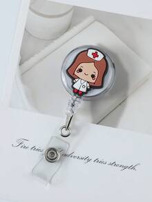 1 Stück Cartoon Krankenschwester Ausweishalter mit Stethoskop, Maske, Medizinbox, Zähne, Pillen und Krankenschwestern-Uniform Design, einziehbarer Ausweishalter mit leicht zu benutzender Befestigung, süßer ID-Halter, Geschenk für Ärzte und Krankenschwestern, Auto-Accessoires, Taschenbaumler, Schule, Goth Y2k - Verschiedenfarbig - Übersicht 31