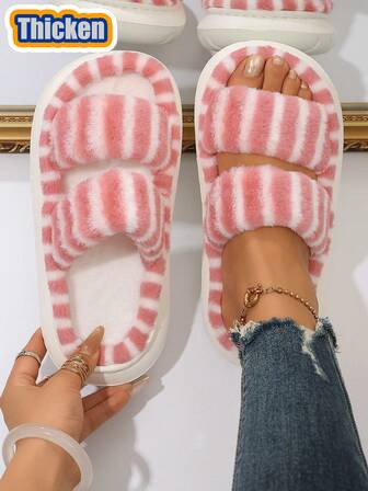 Pantuflas de mujer con estilo bohemio, europeo y americano, pantuflas casuales de interior suaves y esponjosas con suelas gruesas de EVA, tallas grandes, adecuadas para todas las estaciones