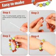1 Box Sports Ball Beads For DIY Jewelry Making, Acrylic Tiny Baseball Basketball Soccer Football Volleyball Beads For Bracelets Keychains Necklaces Crafting, Sports Beads
