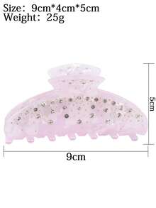 1 件轻奢醋酸纤维全钻高端发爪夹发夹发夹下巴夹发夹发束发夹发夹，适合女性日常旅行、聚会、旅行时作为发饰使用。发饰 - 彩色 - 查看 3