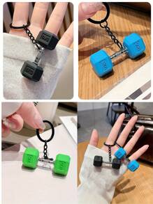 1 Stück Mini-Kurzhantel-Schlüsselanhänger, Silikon Fitness-Schlüsselring, geeignet als Partybegünstigung, Weihnachtsgeschenk, Auto-Schlüssel und Rucksack-Zubehör