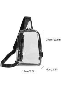 1pc PVC Transparent Shoulder Bag, Suitable For Daily Wear - Clear - View 4