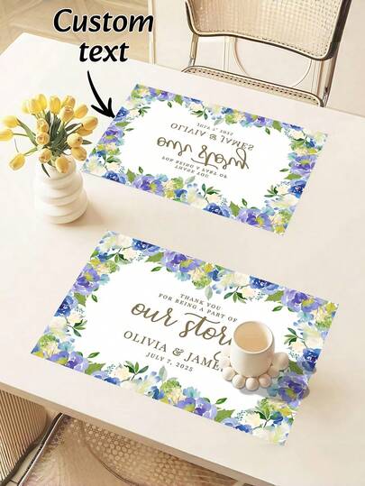 1 st anpassningsbar duk med namn i nordisk stil, supersöt rosa blommönsterduk, hållbar och exklusiv duk i restaurangstil, kan ges som present till köket
