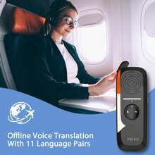 PEIKO Two-Way Portable Language Translator Device, High-Accuracy Instant Translator, 136 Languages, Online APP Voice Translation, Ideal For Travel, Business, And Learning,School Supplies,Back To School