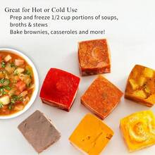 ‌2-Pack 1/2 Cup Silicone Freezer Trays With Airtight Lids – Meal Prep Containers For Sauces, Broth, Baby Food – 16 Perfect Portion Cubes Per Tray – Stackable, Dishwasher Safe & Non-Stick (Blue) - 藍色 2 件裝 - 查看 2