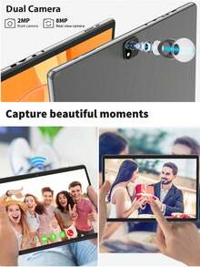 Relndoo 2025 安卓平板电脑，带键盘，安卓 15 操作系统，二合一平板电脑，10.1 英寸屏幕，包含鼠标、皮套、触控笔、屏幕保护膜、数据线，RK3562 四核 2.0GHz 处理器，(6GB+20GB) 内存 + 128GB 存储，2MP+8MP 双摄像头，1280*800 高清触控屏，6000mAh 电池，Type-C 接口，支持 1TB SD 卡扩展，802.11n 2.4G/5G WiFi，GPS，精美礼品（不含适配器） - 灰色 - 灰色 - 查看 6