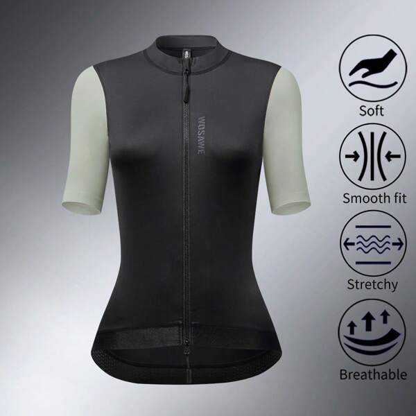 WOSAWE Women's Breathable Quick Dry Cycling Jersey Summer Short Sleeve Cycling Top, High Elasticity & Moisture Wicking
