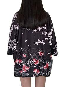 Women Japanese Kimono Cardigan - Harajuku Bathrobe Cardigan Sunscreen Clothes Pajamas Knitting Coathalloween - Goldfish - 查看 3