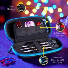 Sentry Dart Case, Holds 6 Darts And Accessories, Blue
