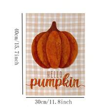 1 件现代抽象你好南瓜、格子秋季南瓜帆布画、万圣节农舍南瓜家居装饰海报、客厅、卧室、厨房、办公室、咖啡厅浴室墙壁艺术画，无框架