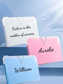 Personalized Custom A4 Binder; 4-Section Folder; Large Capacity Student Test Paper Storage Clip; File Classification And Arrangement Roll Back Belt Return To Campus,Back To School,School Supplies