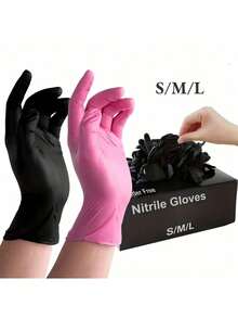 20pcs/Bag Disposable Nitrile Gloves - Latex & Powder Free, Perfect For Tattooing, Manicures, And Salon Cleaning,Nail Supplies,Nail Tech Supplies,Summer,Holiday Essentials,Travel,Travel Essentials,Beauty,Festival,Pink,Hair Clip,Makeup Accessories,Nail Supplies,Nail Tools,Nail Art Tools,Back To School,Nails,Nail Tools For Press On Nails - Multicolor - View 1