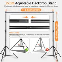UEGOGO Photography Studio Background Stand, Multi-Functional Background Stand, Adjustable Portable Kit With Storage Bag, Large Background Stand, 2x2 Meter High Background, Landscape Frame Gantry, Suitable For Weddings, Parties, Photography And Events, Christmas Parties, Decorations, Christmas Gifts, Halloween