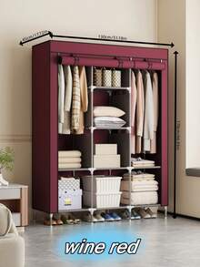1 件便携式衣柜，大容量简易储物柜，多层卧室收纳架 - 彩色 - 查看 12