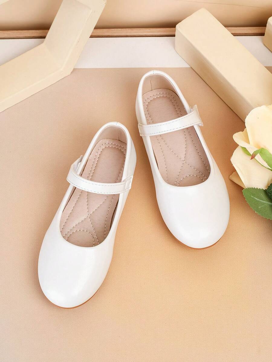 2025 New Style Girls Flat Casual Versatile Slip-On Shoes, Suitable For Dresses, Daily Wear, Summer & Autumn - White - View 1