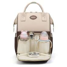 1pc New High-Quality Colorblock Nylon Diaper Bag Backpack For Moms, Large Capacity Waterproof Baby Nappy Bag With Separate Wet/Dry Compartments, Tissue Holder, Bottle Pocket, Stroller Hooks, Luggage Sleeve, Durable For Travel - Multicolor - View 10