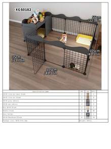 Indoor Small Dog Fence With Toilet Area, Pet Gate For Home, Escape-Proof Dog Playpen Crate