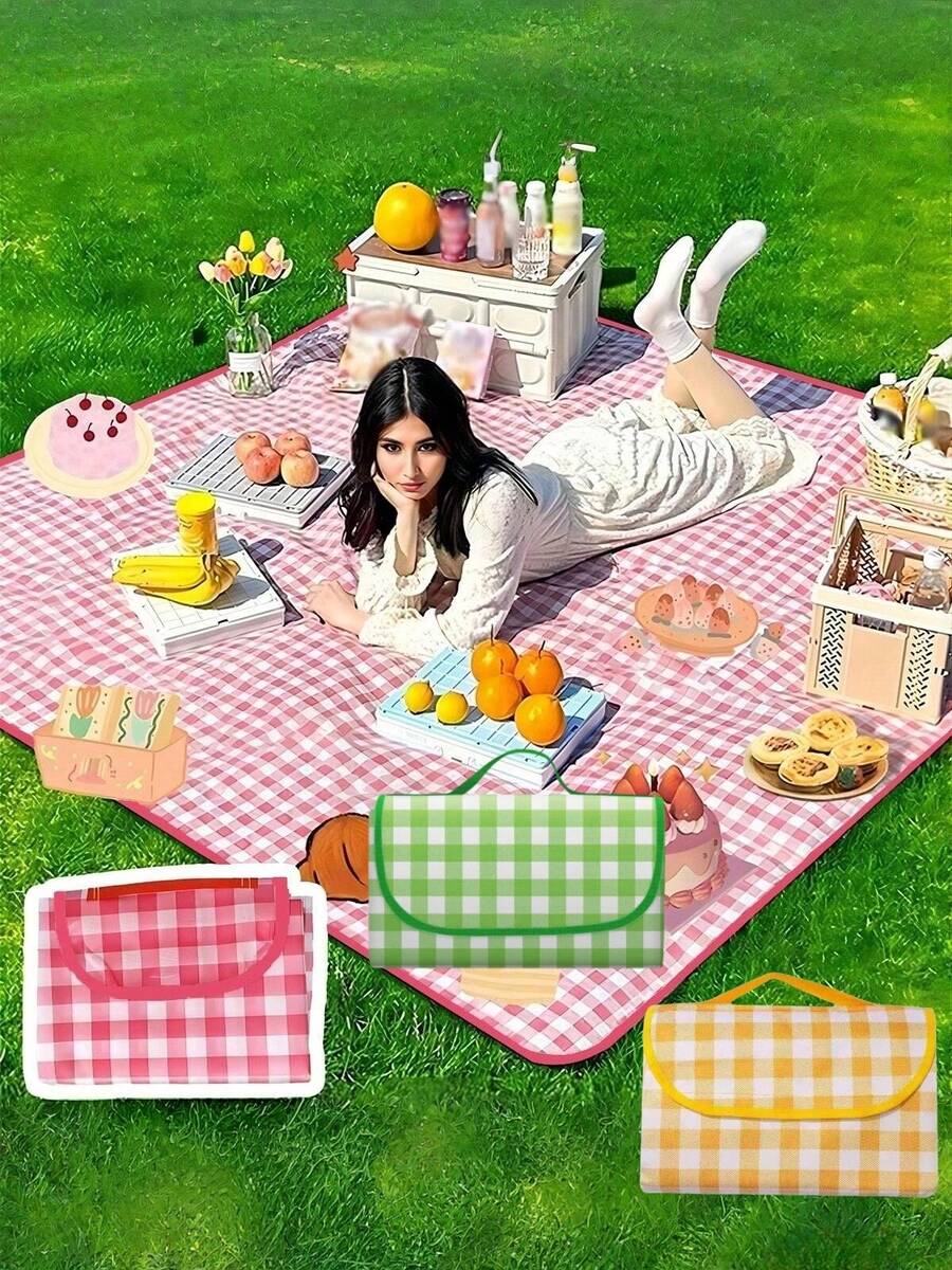 1 件大号时尚加厚防沙防水垫野餐毯户外防水可折叠野餐垫便携式垫子适合家人、朋友露营野餐