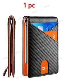 Carbon Fiber Rfid Blocking Slim Card Holder Men Minimalist Card Case Wallets Money Bag Men's Bifold Wallet Billfold Carteira