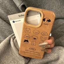 Funda para phone 16 Pro Max/15/14 Plus/13/12/11 (modelo 2025). Diseño moderno y elegante en piel sintética con diseño de lunares. Compatible con phone 16, 15, 14, 13, 12 y 11 Pro. - marrón - Ver 3