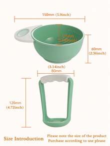 1 件婴儿手动食物研磨机、婴幼儿喂食果泥搅拌机、水果/蔬菜捣碎器和碗套装、喂食用具、婴儿护理用品